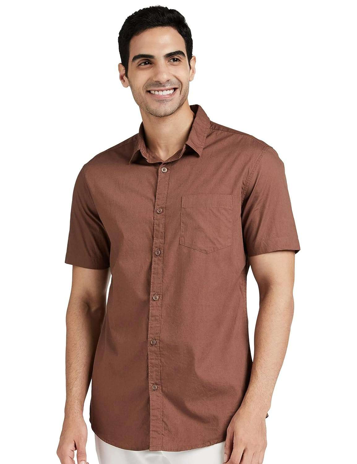 Symbol Men's Cotton Shirt | Casual | Plain | Half Sleeve | Summer - Regular Fit (Available in Plus Sizes)