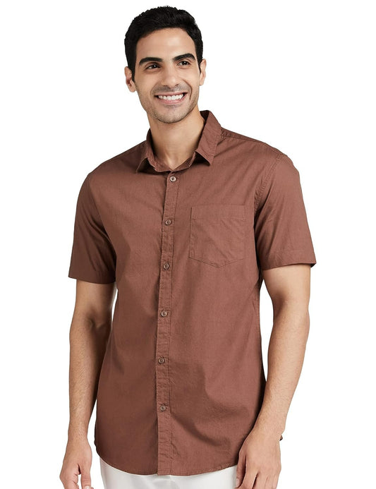 Symbol Men's Cotton Shirt | Casual | Plain | Half Sleeve | Summer - Regular Fit (Available in Plus Sizes)